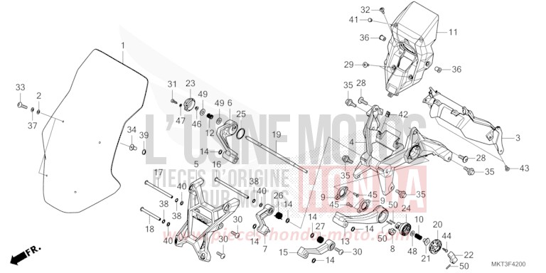 WINDSCREEN for X-ADV 750 GRAND PRIX RED (R380) from 2021
